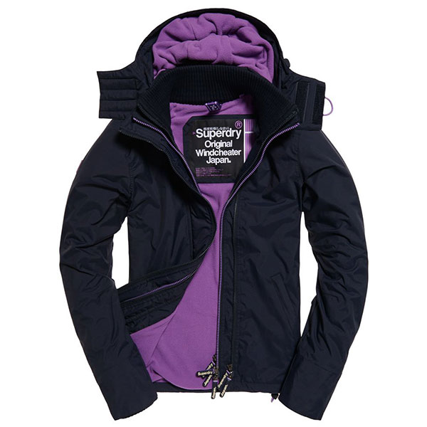 Superdry Jpn 極度乾燥 女款 連帽防風 夾克衝鋒外套 女款 紫色