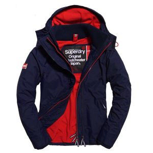 Superdry 飛行外套 Tech Pop SD-Windcheater 連帽防風外套 男款藍紅